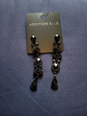 Addition Elle Black Crystal Drop Earrings